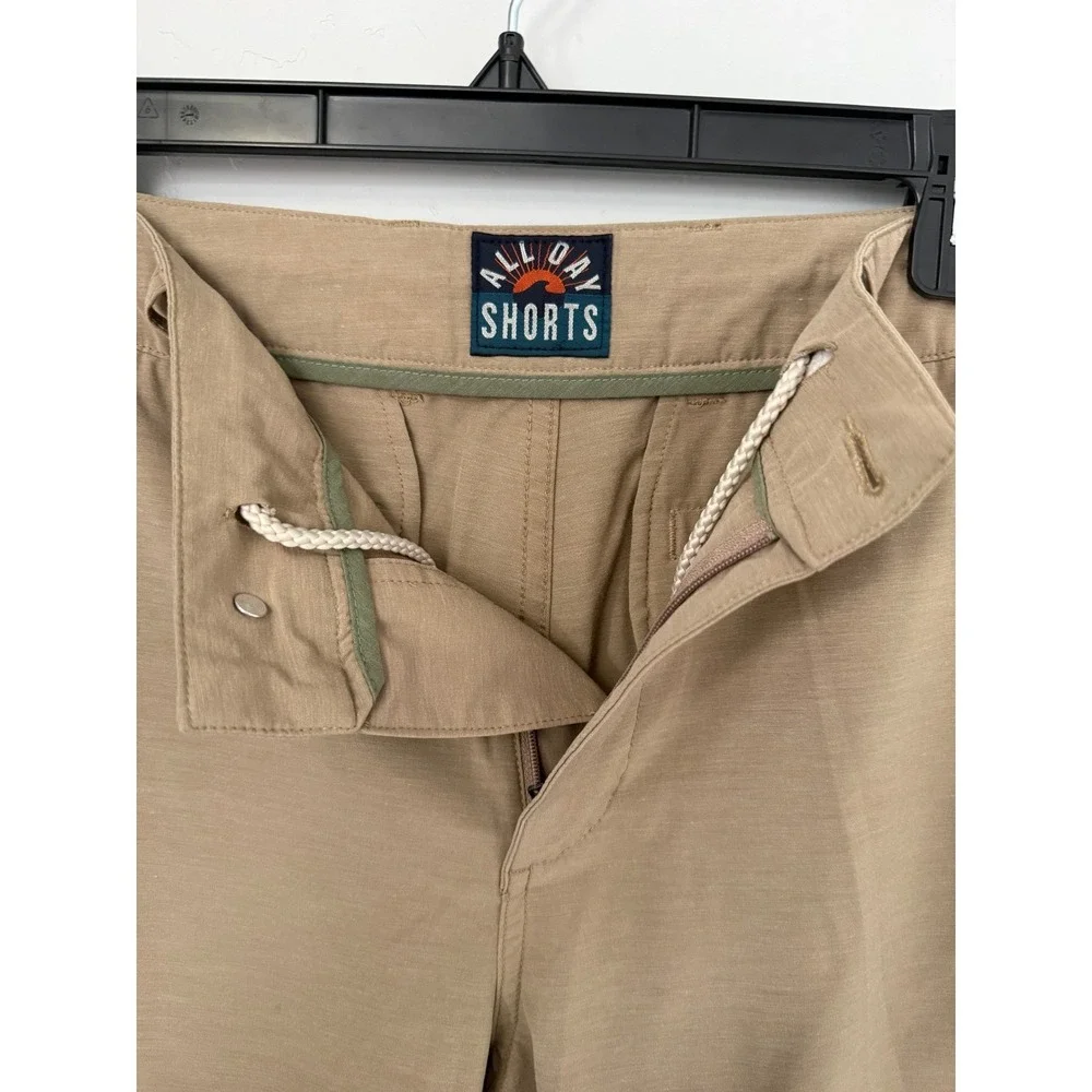 Faherty All Day Shorts Mens 29 Khaki Tan Hybrid Stretch‎ Board Shorts Chino 9 In